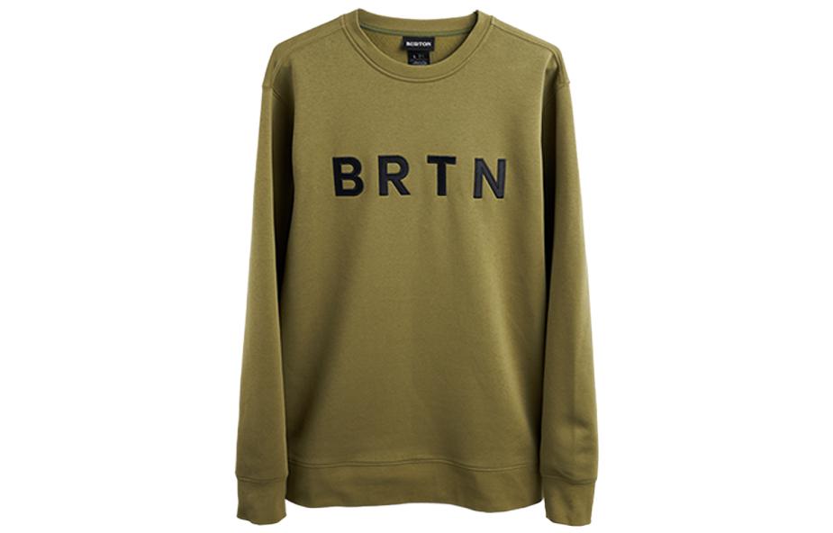Burton Letter Printed Crewneck Sweatshirt Unisex Military Green 13717109301