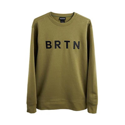 Burton Letter Printed Crewneck Sweatshirt Unisex Military Green 13717109301