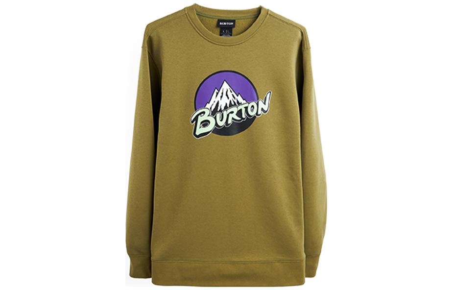 Burton Logo Crewneck Sweatshirt Green Casual Pullover 21396102301