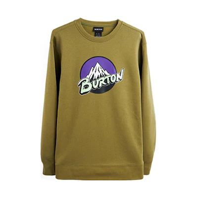 Burton Logo Crewneck Sweatshirt Green Casual Pullover 21396102301