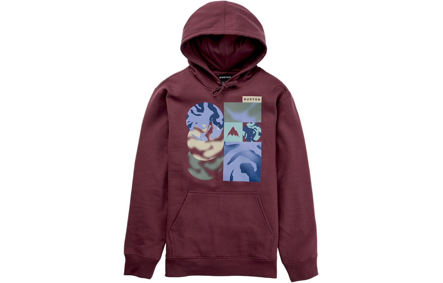 Burton Logo Print Loose Fit Pullover Sweatshirt Maroon 239761