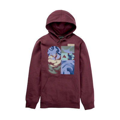 Burton Logo Print Loose Fit Pullover Sweatshirt Maroon 239761