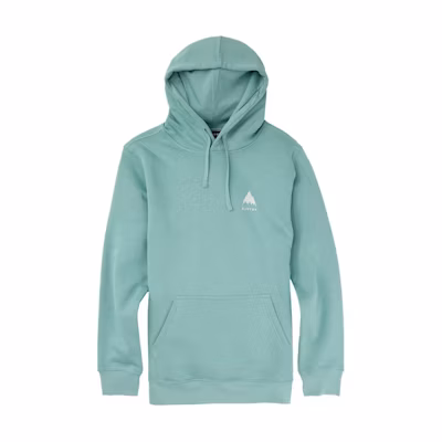 Burton Logo Print Pullover Hoodie Light Blue Loose-Fit Long Sleeve 203891