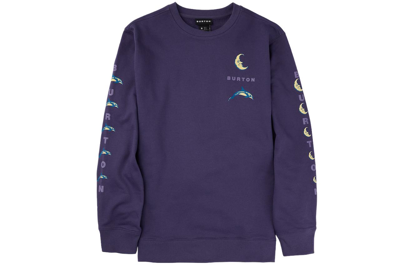Burton Logo Pullover Sweatshirt Unisex Purple Long Sleeve 239051