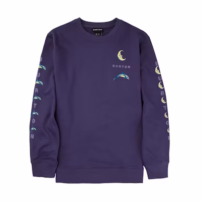 Burton Logo Pullover Sweatshirt Unisex Purple Long Sleeve 239051