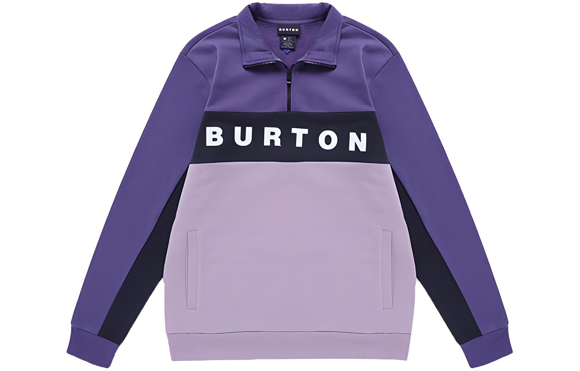 Burton Lowball Half-Zip Pullover Sweatshirt Purple Colorblock Graphic 21767103500