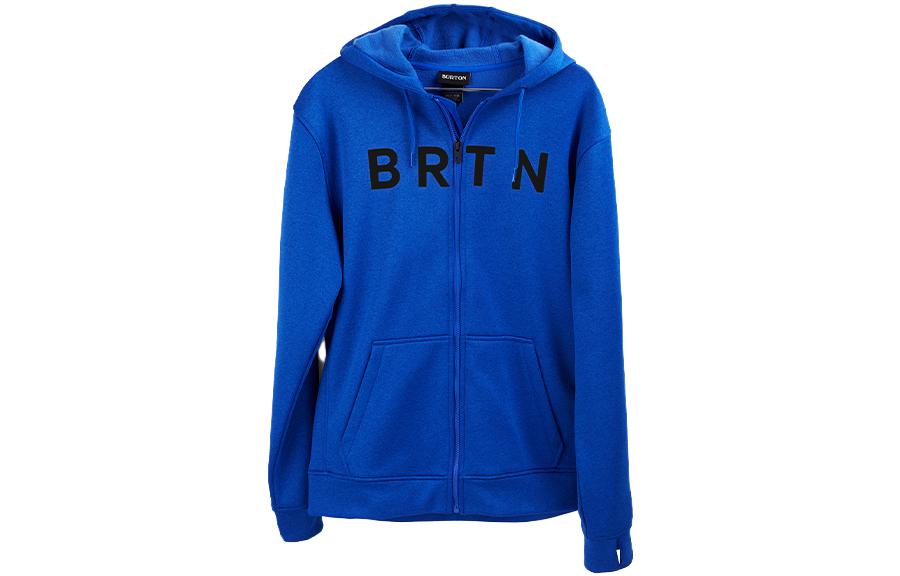 Burton Oak Full-Zip Fleece Hoodie Blue Alphabet Print Casual Sweater 22029101400
