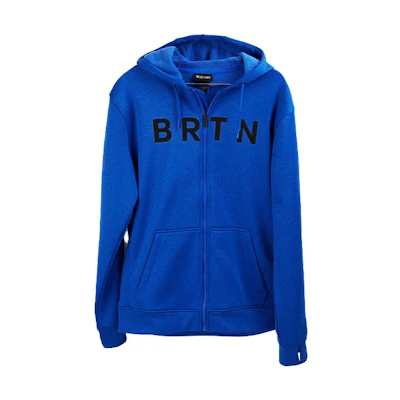 Burton Oak Full-Zip Fleece Hoodie Blue Alphabet Print Casual Sweater 22029101400