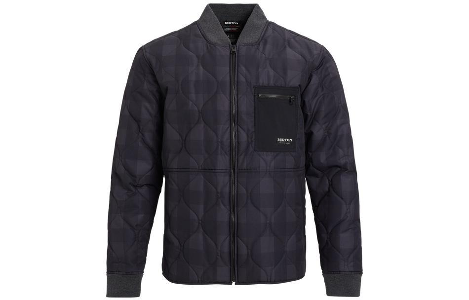 Burton Plaid Zip Baseball Jacket for Men - Casual Warm Outerwear in Dark Purple 16142105002