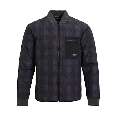 Burton Plaid Zip Baseball Jacket for Men - Casual Warm Outerwear in Dark Purple 16142105002