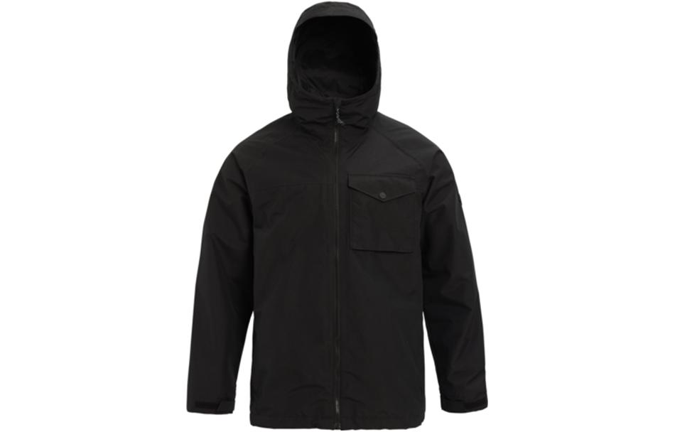 Burton Portal Solid Color Zip-Up Breathable Hoodie Jacket - Black 19602104001