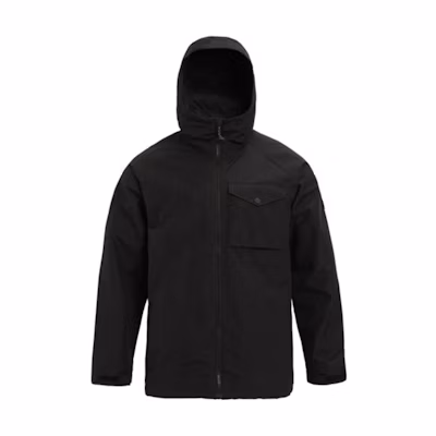 Burton Portal Solid Color Zip-Up Breathable Hoodie Jacket - Black 19602104001