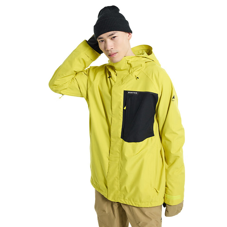 Shop BURTON Powline GORE-TEX Colorblock Waterproof Windproof Ski Jacket Yellow Men. 22737102701