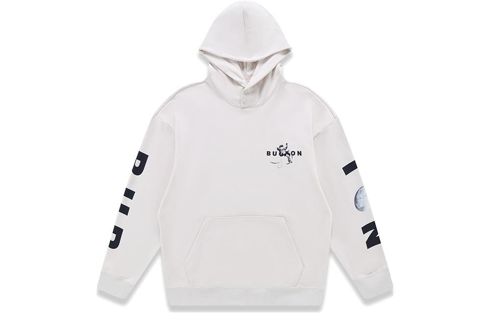 Burton Process Hiweight Letter Print Hooded Sweatshirt Unisex White 99972199202