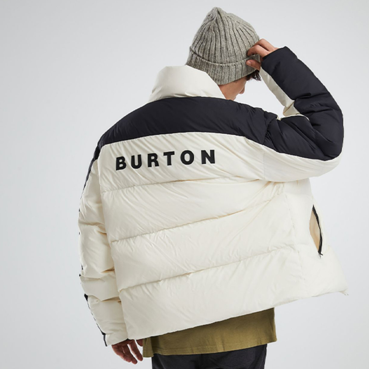 Shop BURTON Puff Down Contrast Zipper Stand Collar Puffer Jacket Unisex White. 99904999100