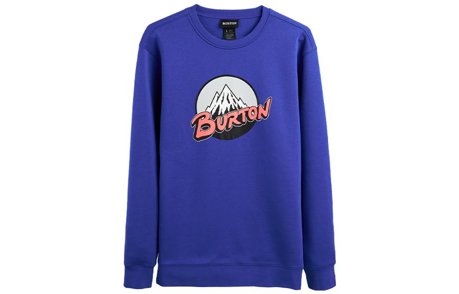 Burton Retro Mountain Logo Pullover Sweatshirt Blue 21396102401
