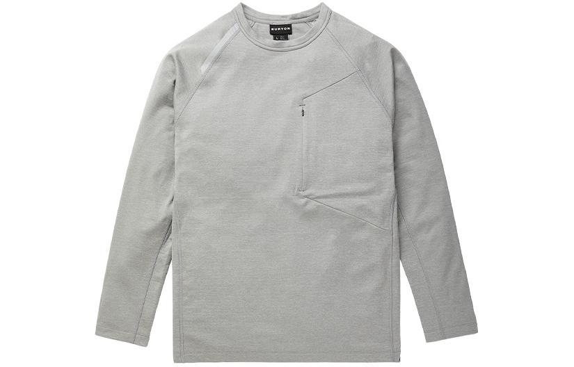 Burton SS22 Multipath Grid Crewneck Raglan Long Sleeve Sweatshirt Silver Grey 22727102020