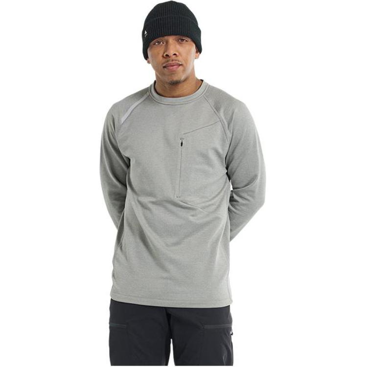 Lookbook Burton SS22 Multipath Grid Crewneck Raglan Long Sleeve Sweatshirt Silver Grey 22727102020