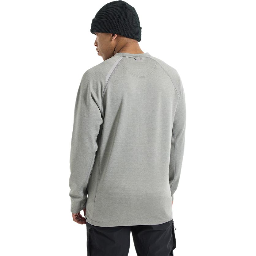 Shop Burton SS22 Multipath Grid Crewneck Raglan Long Sleeve Sweatshirt Silver Grey 22727102020
