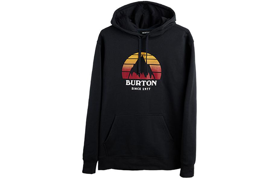Burton Unisex Black Pullover Hoodie with Logo Print Casual Design 19681104001