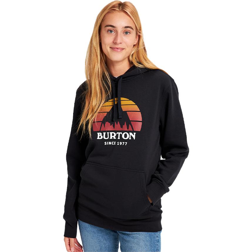 Shop Burton 男女黑色連帽衫 帶有標誌印花休閒設計 19681104001