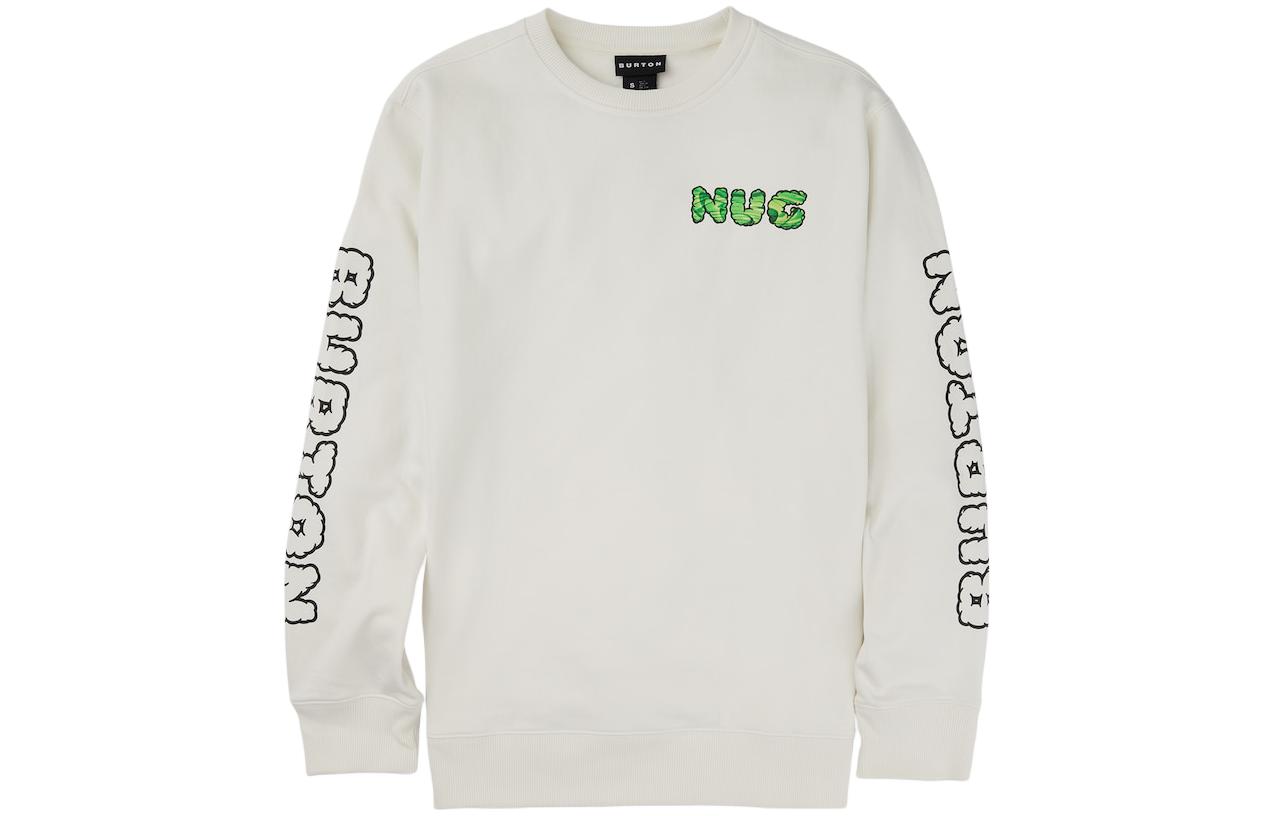 Burton White Logo Print Loose Fit Unisex Long Sleeve Sweatshirt 237741