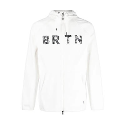 Burton White Zip-Up Hoodie Jacket with Plain Letter Design 22023104100