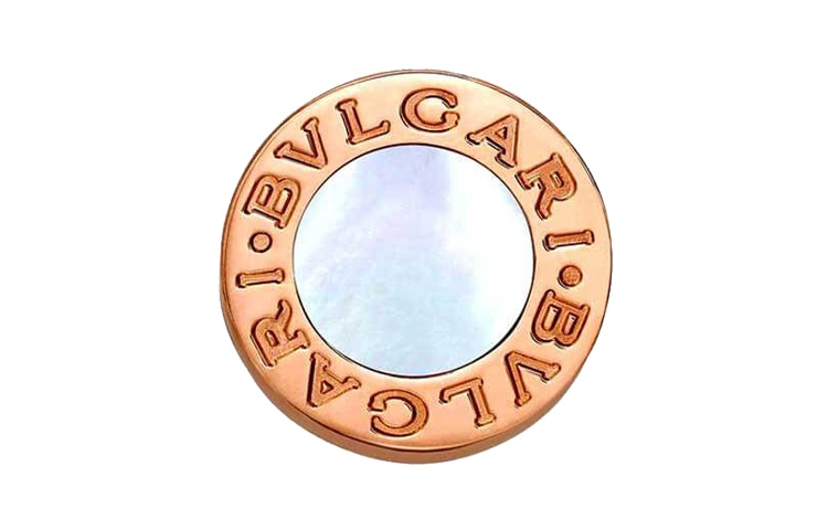 Order BVLGARI 18K玫瑰金圓形珍珠母耳釘 情侶款 男女皆宜 354732