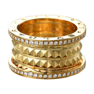BVLGARI B.Zero1 18k Gold Diamond Ring Unisex Couples Jewelry. AN859026