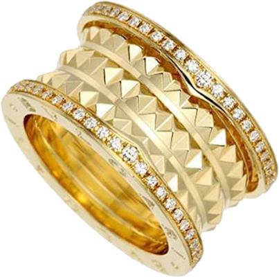 BVLGARI B.Zero1 18k Gold Diamond Ring Unisex Couples Jewelry. AN859026 Lookbook BVLGARI B.Zero1 18k Gold Diamond Ring Unisex Couples Jewelry. AN859026