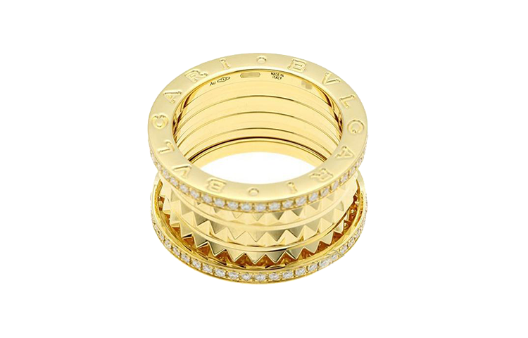 Purchase BVLGARI B.Zero1 18k Gold Diamond Ring Unisex Couples Jewelry. AN859026