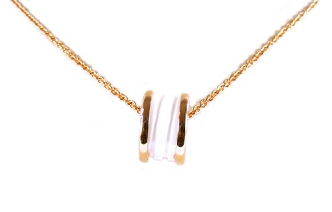 BVLGARI B.ZERO1 18K Rose Gold Ceramic Necklace Unisex Couple Design. CL855721 圖 3