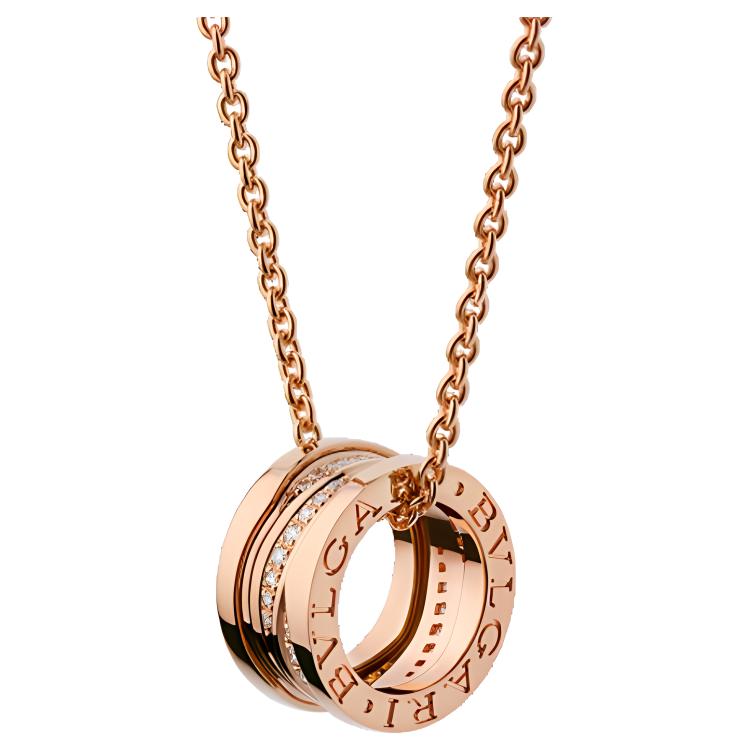 BVLGARI B.ZERO1 18K Rose Gold Necklace Unisex Casual and Elegant Jewelry. CL858353-355060