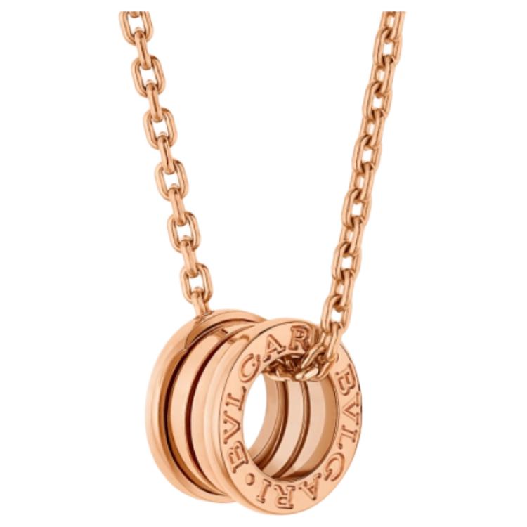 BVLGARI B.ZERO1 18k Rose Gold Necklace Unisex Couples Chain Stylish Design CL859266-358348