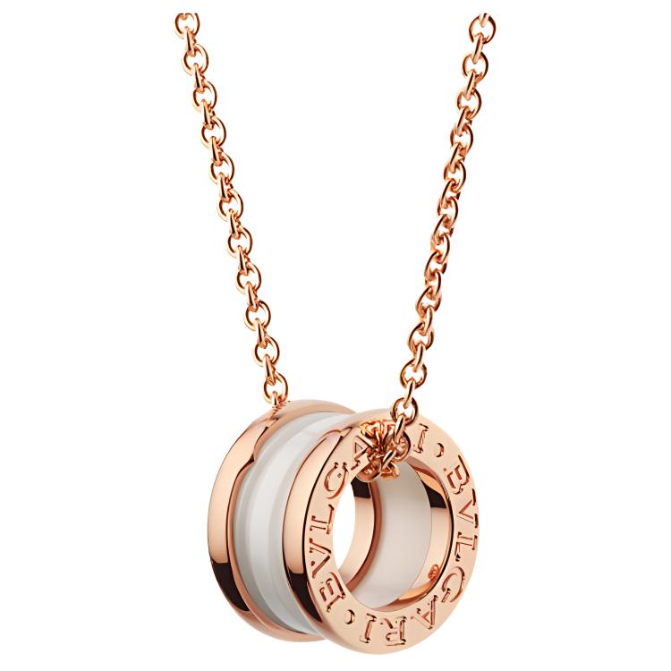 BVLGARI B.ZERO1 18k Rose Gold Necklace Unisex Couples Jewelry CL855721-346082