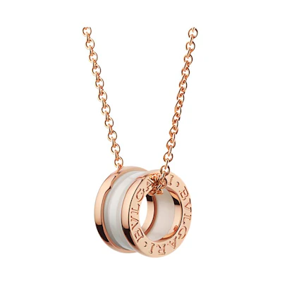 BVLGARI B.ZERO1 18k Rose Gold Necklace Unisex Couples Jewelry CL855721-346082