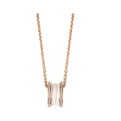 BVLGARI B.ZERO1 18K Rose Gold Necklace Unisex Couple Design Elegant & Minimalist. CL856794-350053