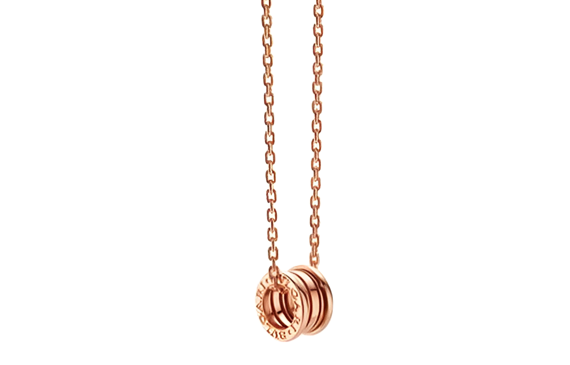 BVLGARI B.ZERO1 18k Rose Gold Necklace Unisex Couples Chain Stylish Design CL859266-358348 圖 5