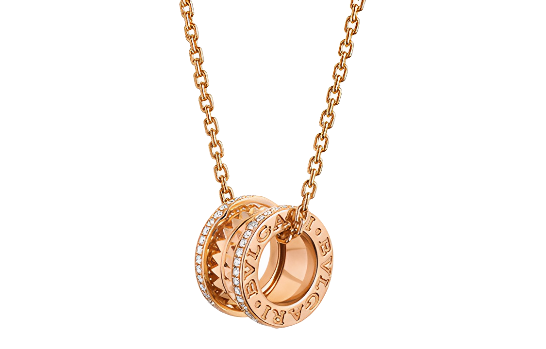 BVLGARI B.ZERO1 18K Rose Gold Necklace with Diamonds Unisex Couples Style. 360248 圖 2