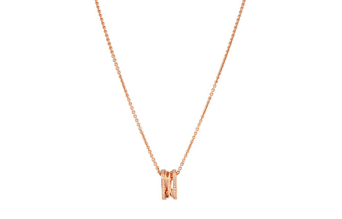 BVLGARI B.ZERO1 18K Rose Gold Necklace with Diamond Spiral Design Unisex 354195 圖 3