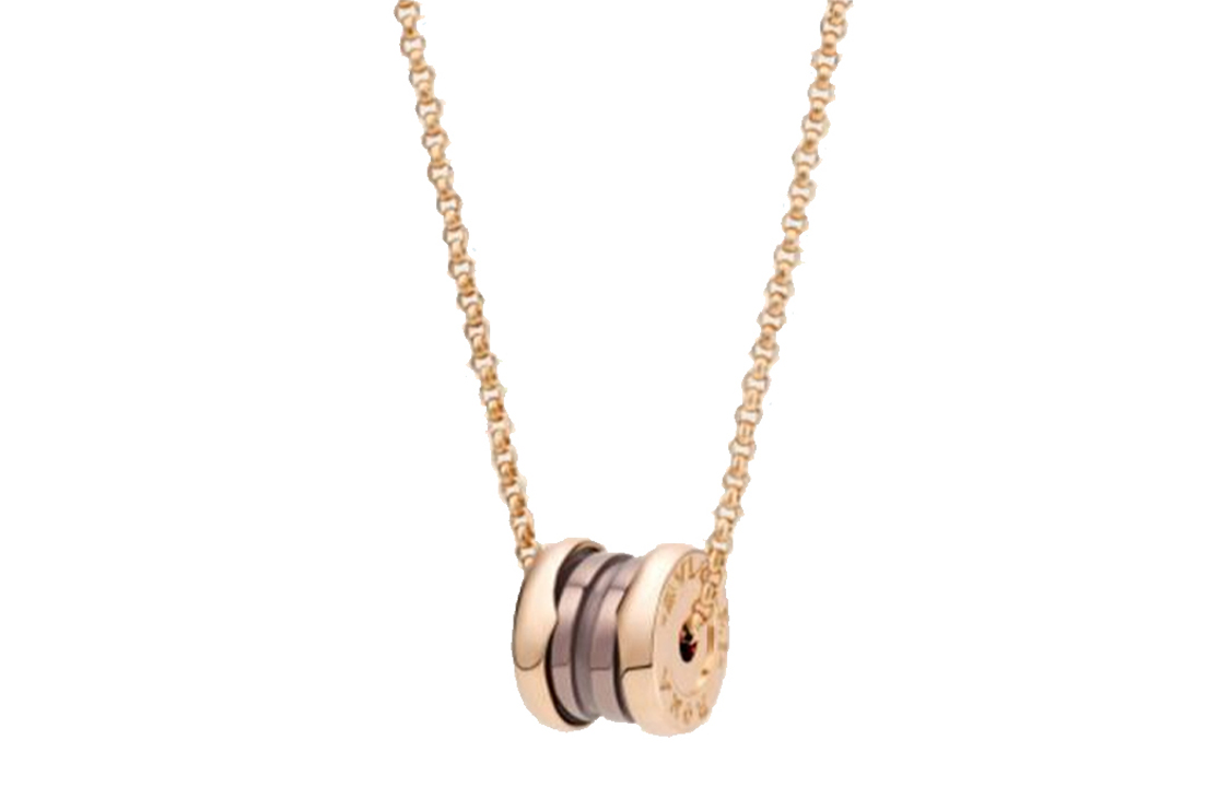 Order BVLGARI B.ZERO1 18k Rose Gold Spiral Ceramic Necklace Unisex Couple Design. CL857876-353004