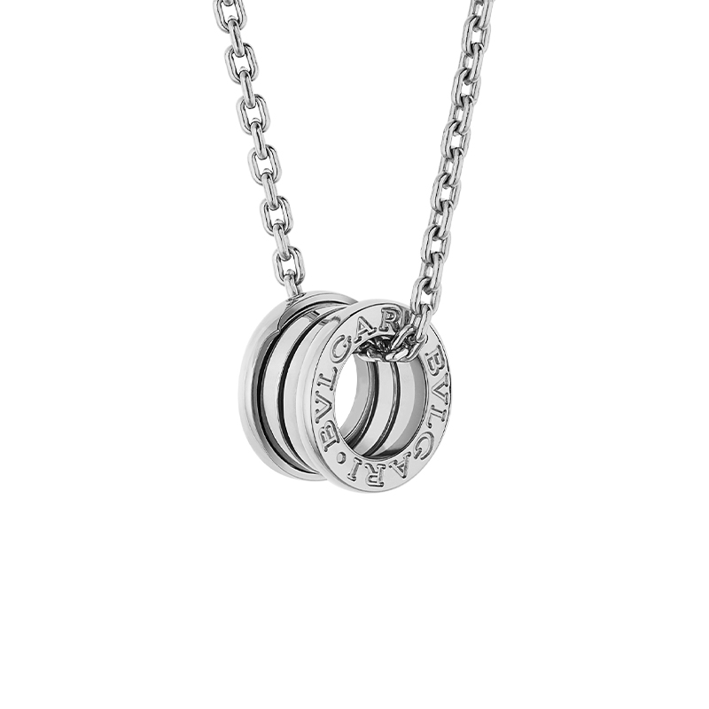 BVLGARI B.ZERO1 18K White Gold Necklace Unisex Simple Fashion Jewelry. 358347