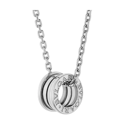 BVLGARI B.ZERO1 18K White Gold Necklace Unisex Simple Fashion Jewelry. 358347