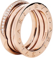BVLGARI B.ZERO1 3-Band Diamond 18K Rose Gold Ring Unisex Couple Design AN859412 BVLGARI B.ZERO1 3-Band Diamond 18K Rose Gold Ring Unisex Couple Design AN859412