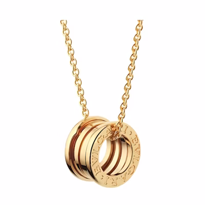 BVLGARI B.ZERO1 3-Ring 18K Gold Necklace Unisex Couple Design - Gold CL857831-352814