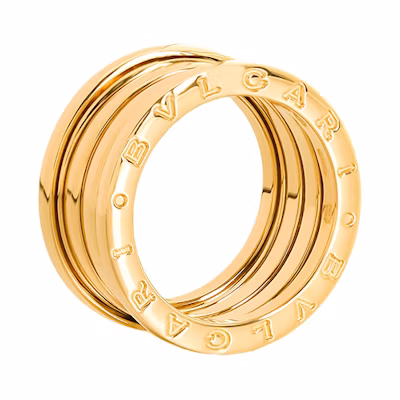 BVLGARI B.ZERO1 4-Band 18K Rose Gold Ring Unisex Couple Design Rose Gold Color AN856732