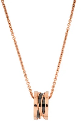 BVLGARI B.ZERO1 黑陶瓷18K玫瑰金項鍊 情侶配飾 男士女士配件 CL858532-356118 Buy BVLGARI B.ZERO1 黑陶瓷18K玫瑰金項鍊 情侶配飾 男士女士配件 CL858532-356118