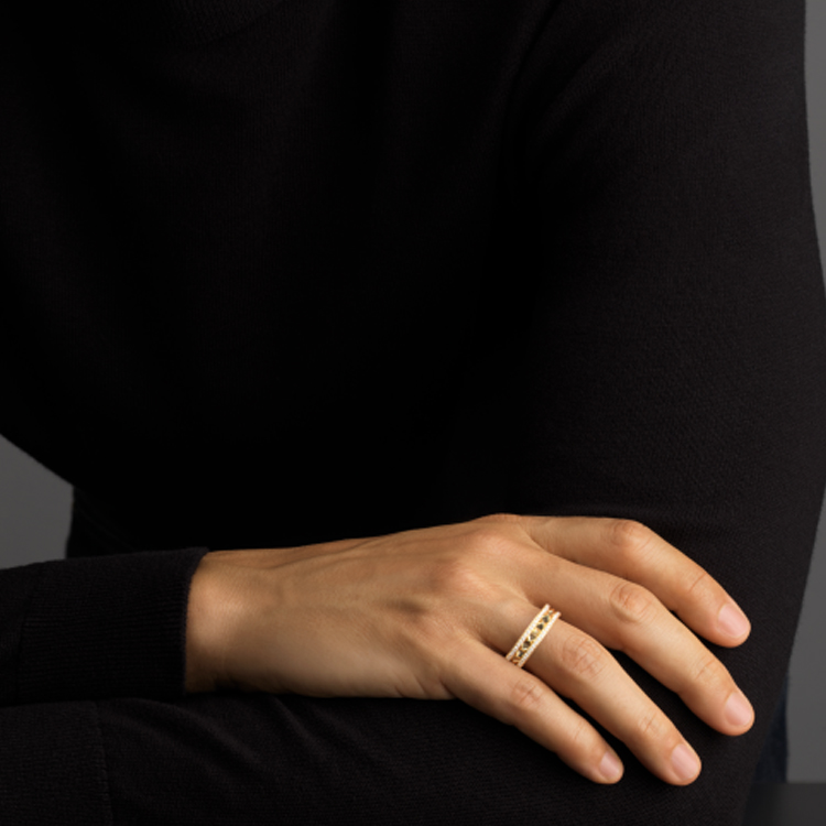 BVLGARI B.ZERO1 Diamond Gold Ring Unisex Fashion Classic Single Band. AN859221 圖 3