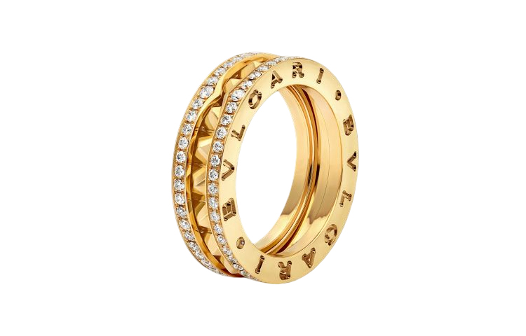 BVLGARI B.ZERO1 Diamond Gold Ring Unisex Fashion Classic Single Band. AN859221 圖 8