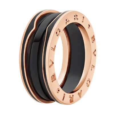 Bvlgari B.zero1 Double Band 18K Rose Gold Ring Unisex. 357723
